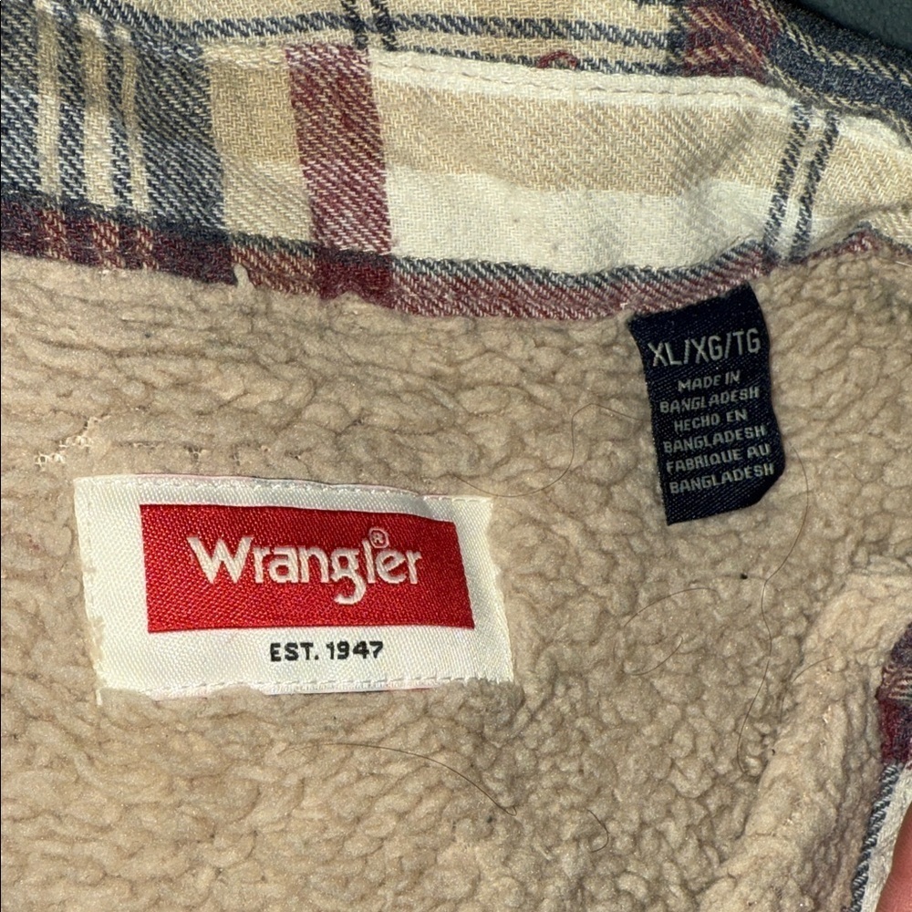 Wrangler Plaid Shirt Jacket XL - Picture 7 of 10